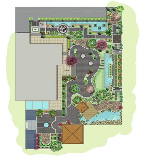這10多款別墅庭院景觀設計圖,回家建別墅的你趕緊收藏起來吧